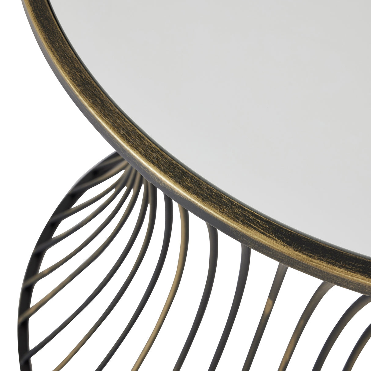 concaved mirrored side table