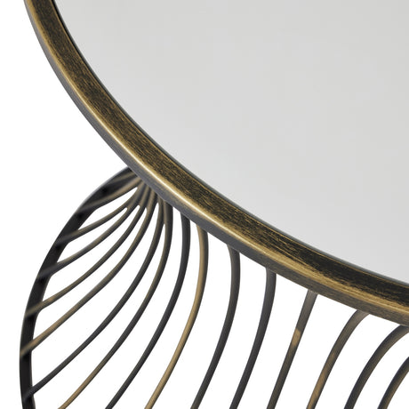 concaved mirrored side table