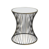 concaved mirrored side table