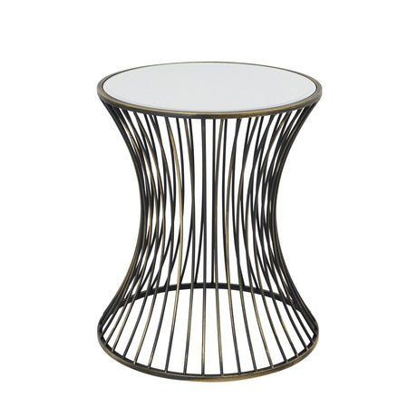 concaved mirrored side table