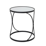 Sabine Concaved Set Of Two Black Mirrored Side Tables
