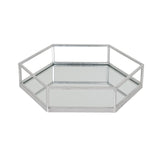 silver hexagon set of two trays