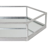 silver hexagon set of two trays