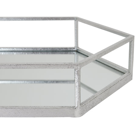 silver hexagon set of two trays
