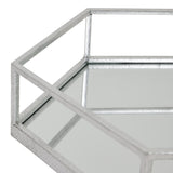 silver hexagon set of two trays