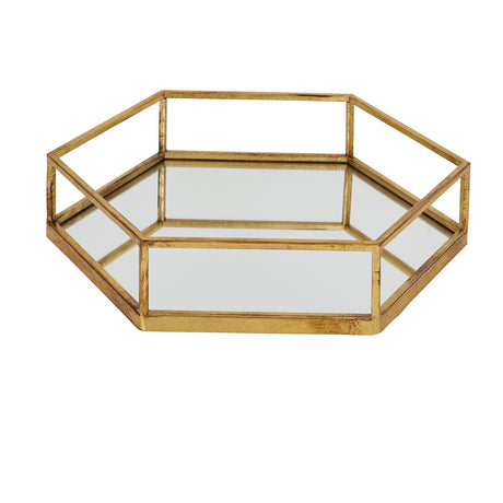 gold hexagon set of two trays