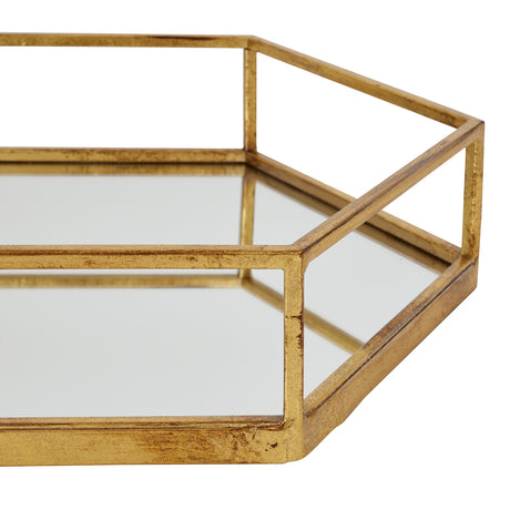 gold hexagon set of two trays