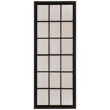 tall black wooden window mirror