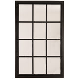 black wooden window mirror