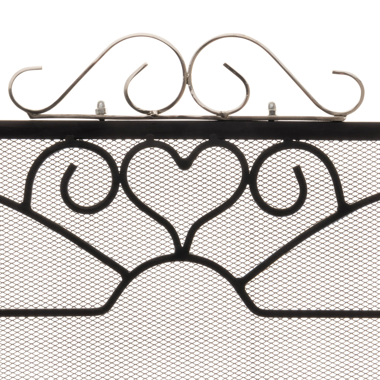 chrome topped three fold fire screen