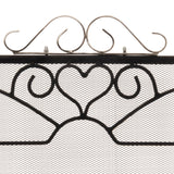 chrome topped three fold fire screen