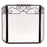 chrome topped three fold fire screen