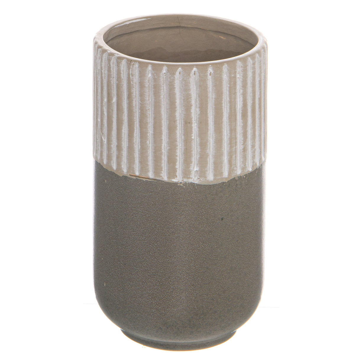 Romaine Grey Ceramic Straight Vase