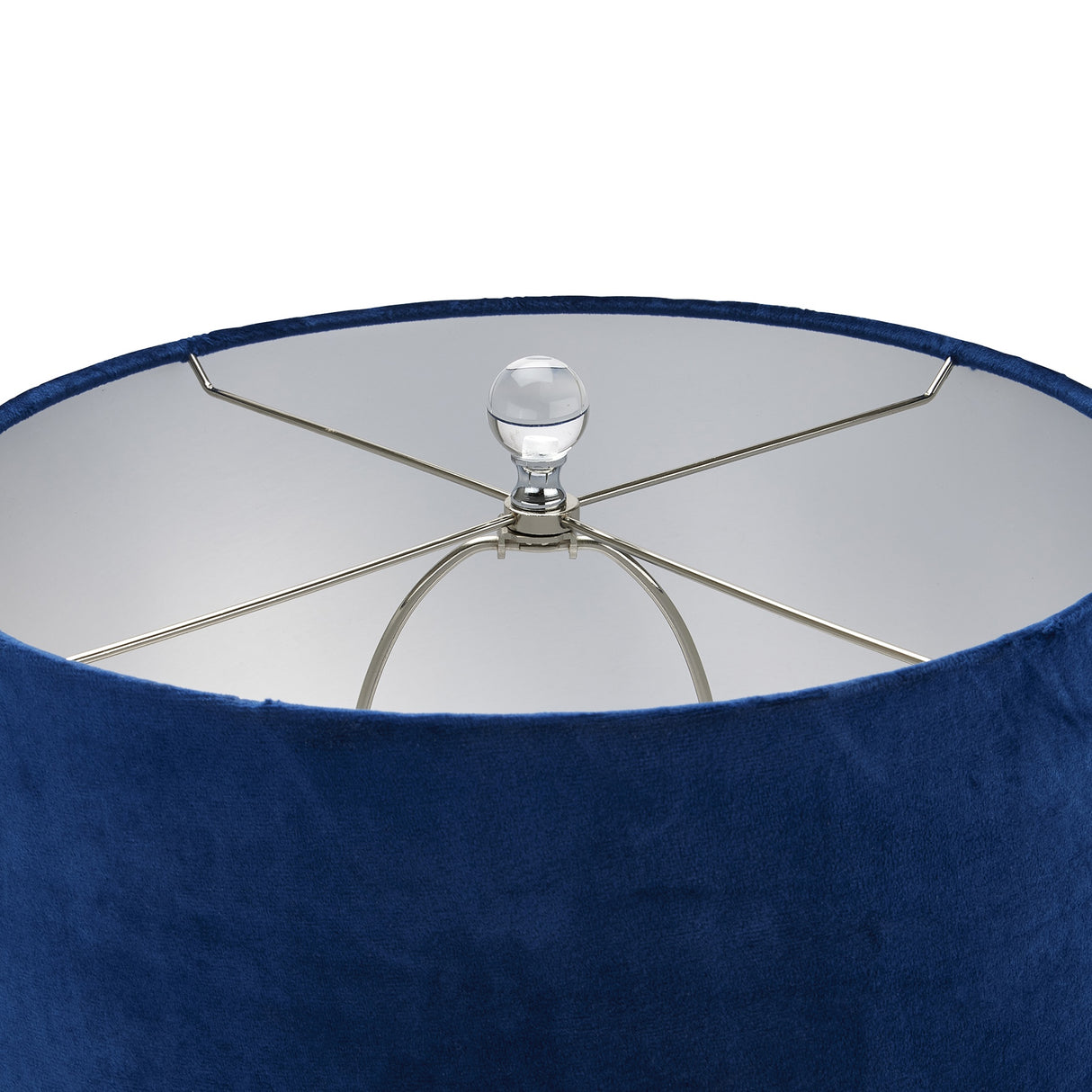 ice shadows table lamp with navy blue lampshade