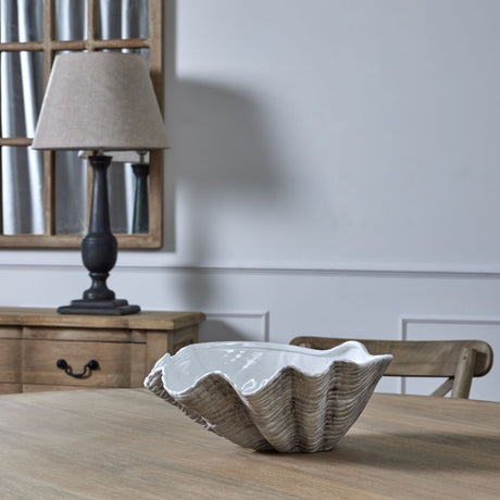 large ceramic adele shell bowl