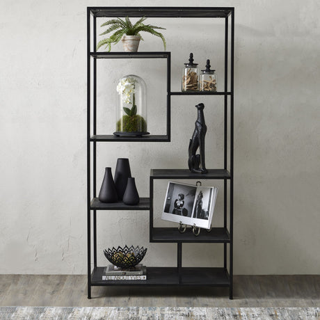 large black multi shelf unit