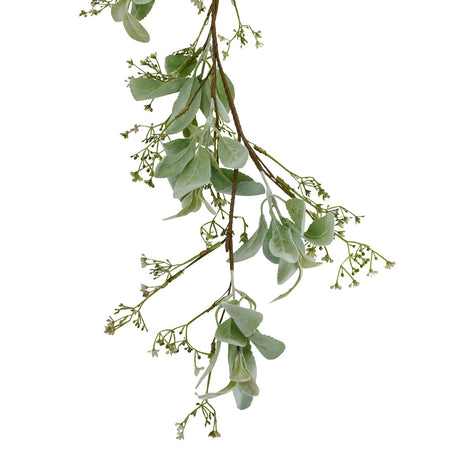 winter garland with lambs ear and wax flower