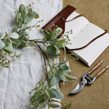 winter garland with lambs ear and wax flower