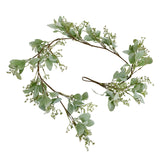 winter garland with lambs ear and wax flower