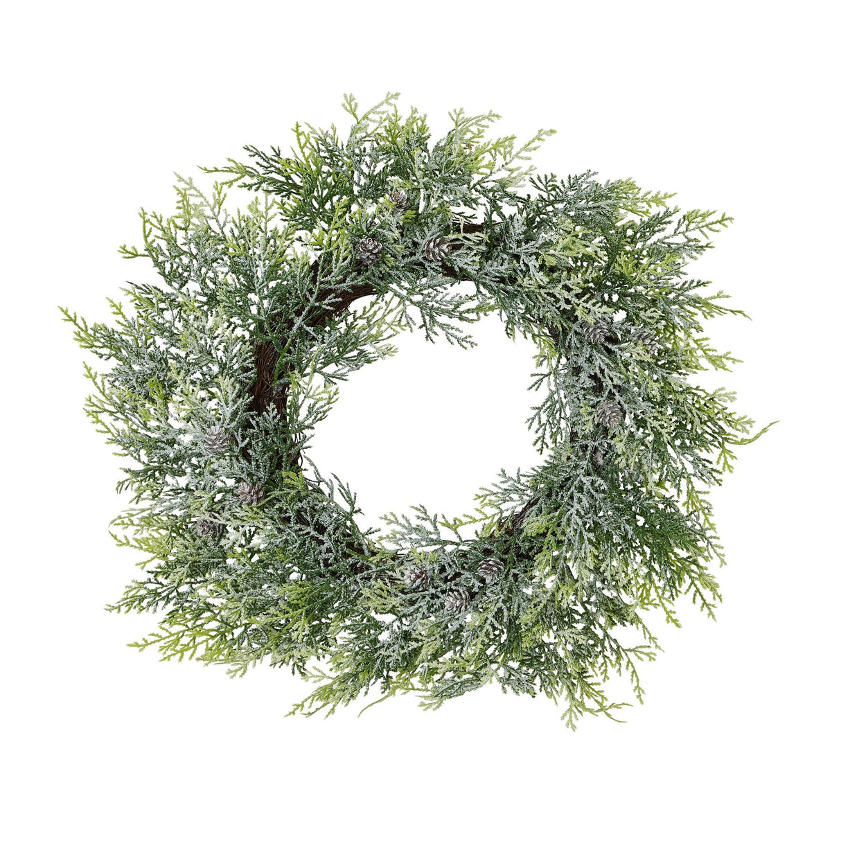 Eloise Frosted Pine Wreath With Pinecones