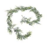 frosted pine garland with pinecones