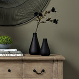 black tapered glass vase