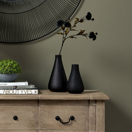 black tapered glass vase