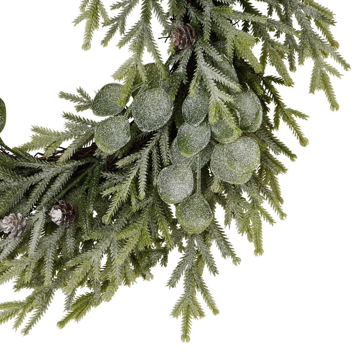 frosted pine and eucalyptus wreath