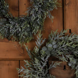 frosted pine and eucalyptus wreath