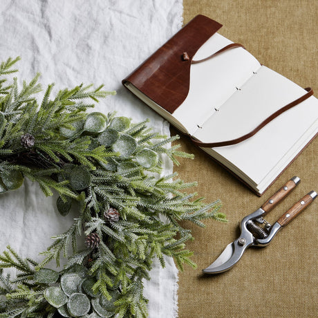 frosted pine and eucalyptus wreath