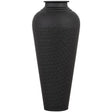matt black hammered vase with lid