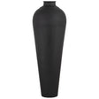 matt black large hammered vase with lid