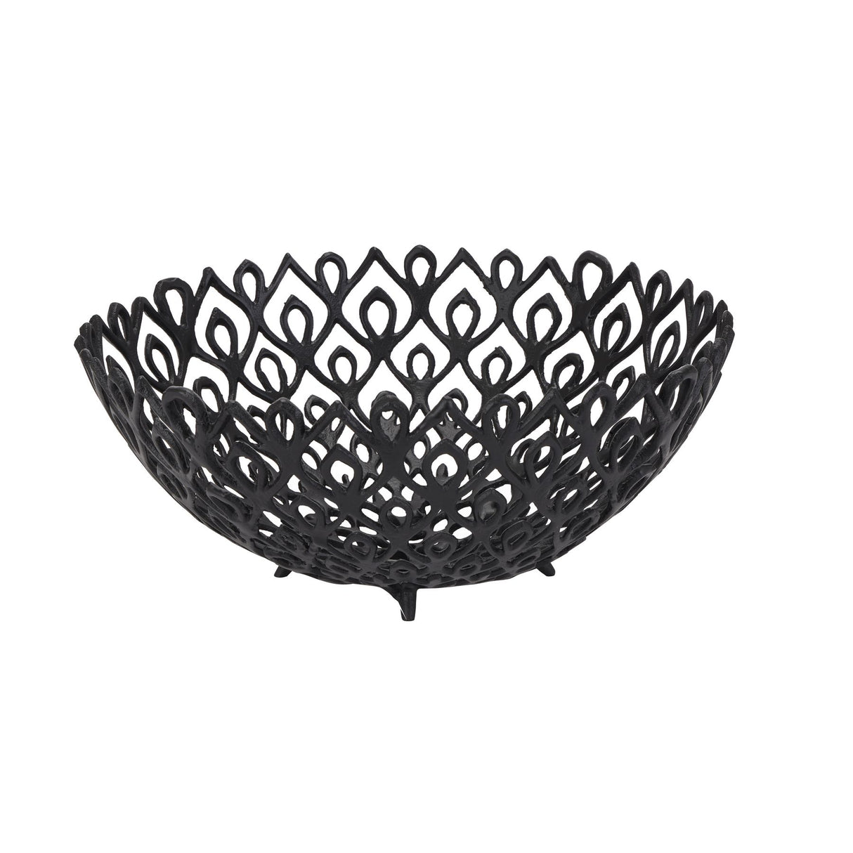 black cast large lattice bowl