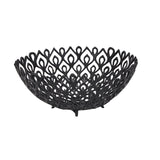 black cast large lattice bowl