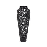 black cast lattice vase