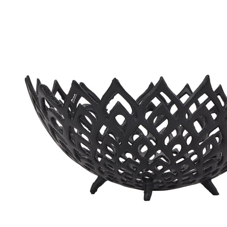 black cast lattice bowl