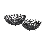 black cast lattice bowl
