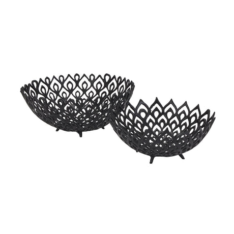 black cast lattice bowl