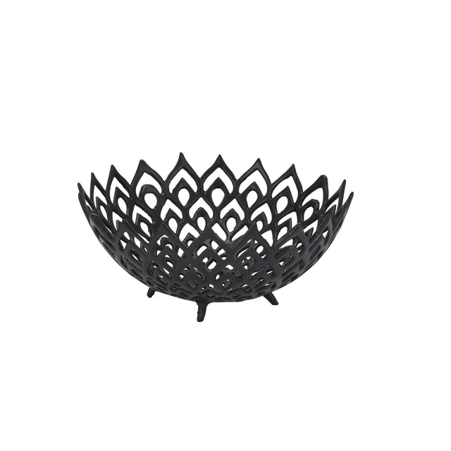 black cast lattice bowl