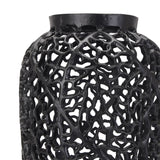 black cast lattice large vase