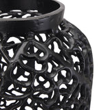black cast lattice large vase