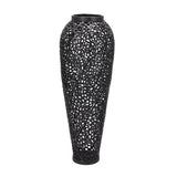 black cast lattice large vase