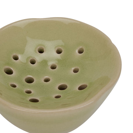 light green ceramic flower frog