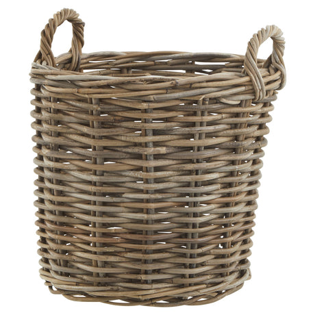 set of 3 kubu rattan round storage baskets