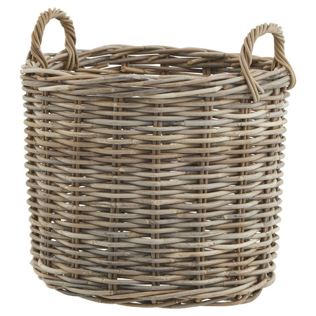 set of 3 kubu rattan round storage baskets