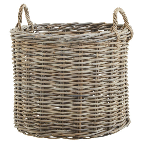 set of 3 kubu rattan round storage baskets