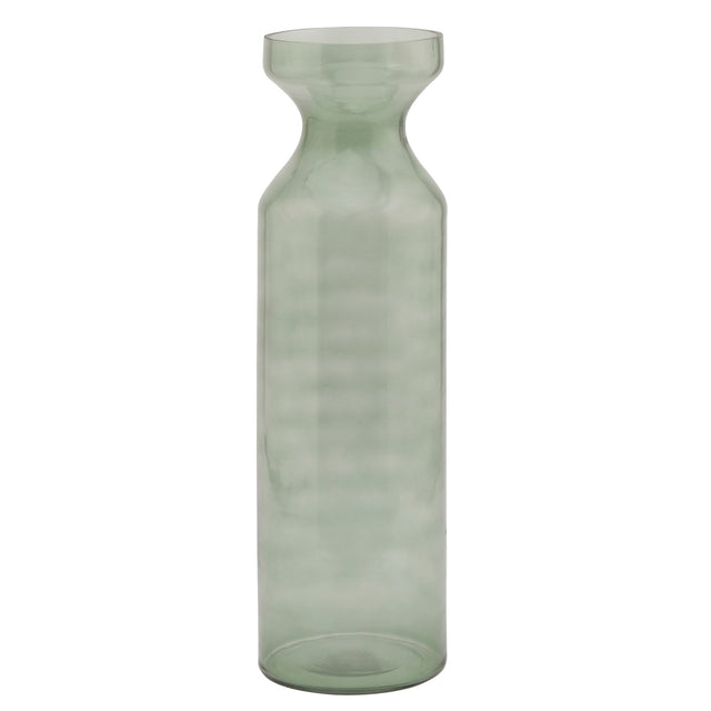 smoked sage glass fluted vase