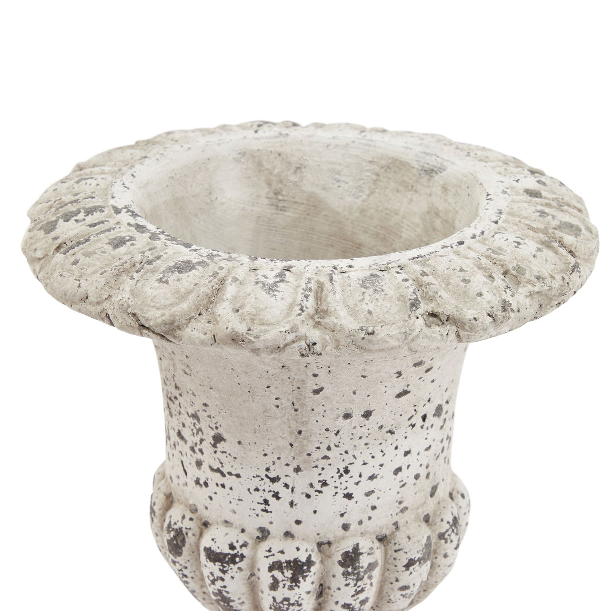 fluted stone ceramic urn