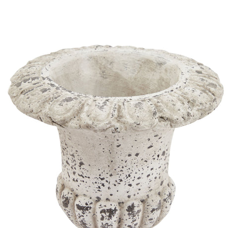 fluted stone ceramic urn