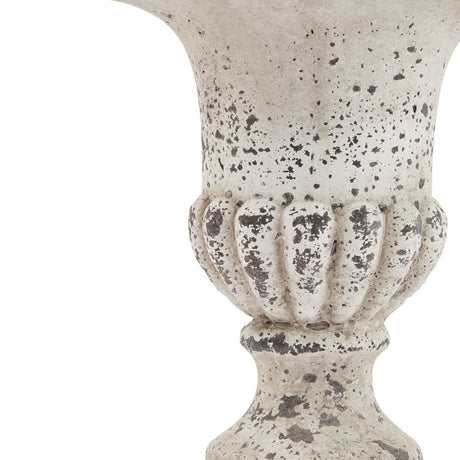 fluted stone ceramic urn